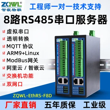 Изолированный 8-полосный модуль RS485-Ethernet с последовательным портом сервер-сетевой порт связи MODBUS RTU/TCP